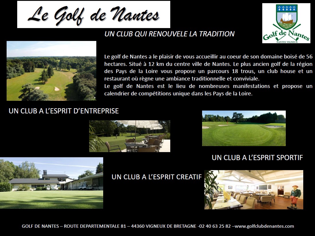 La plaquette du Golf de Nantes